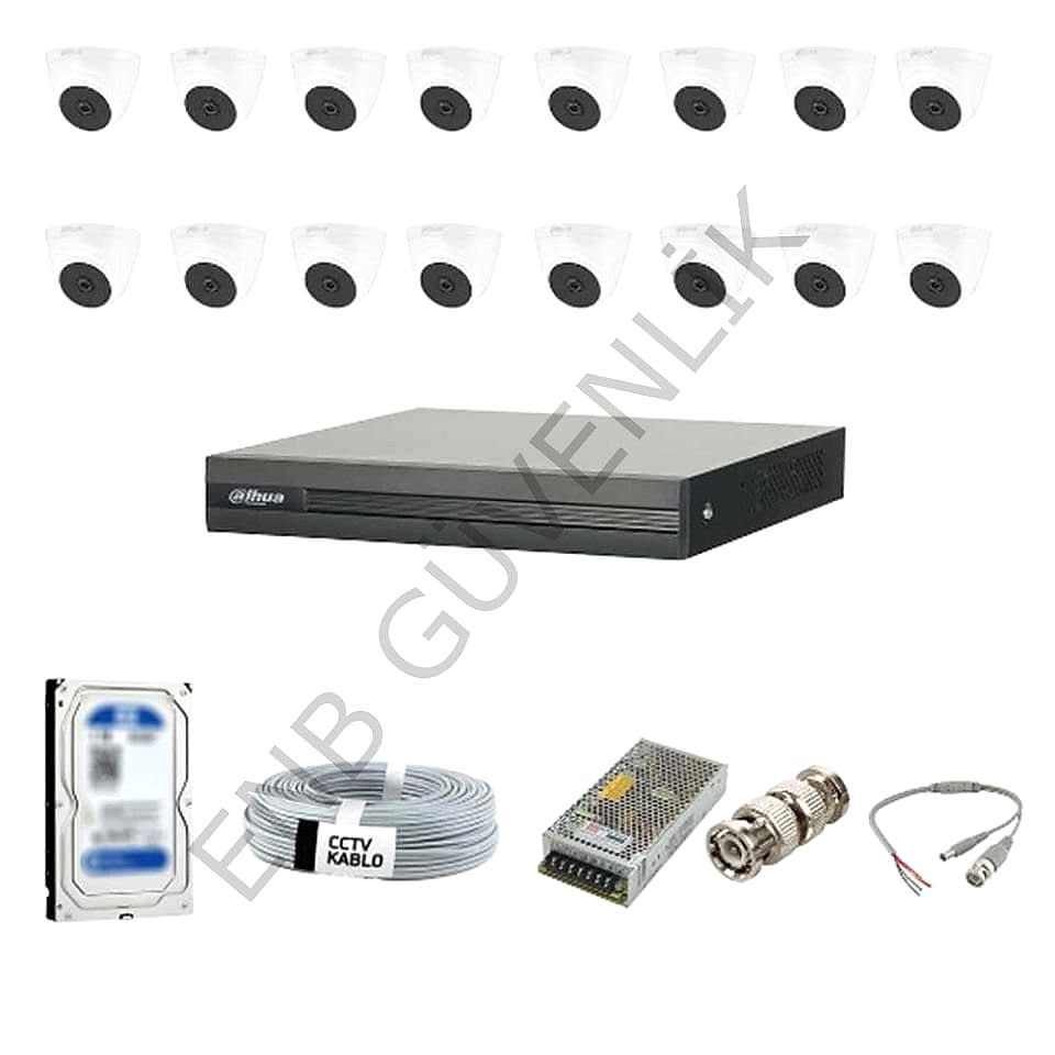 Dahua 16 Kameralı İç Ortam Güvenlik Kamera Seti 4 Tb Hdd li