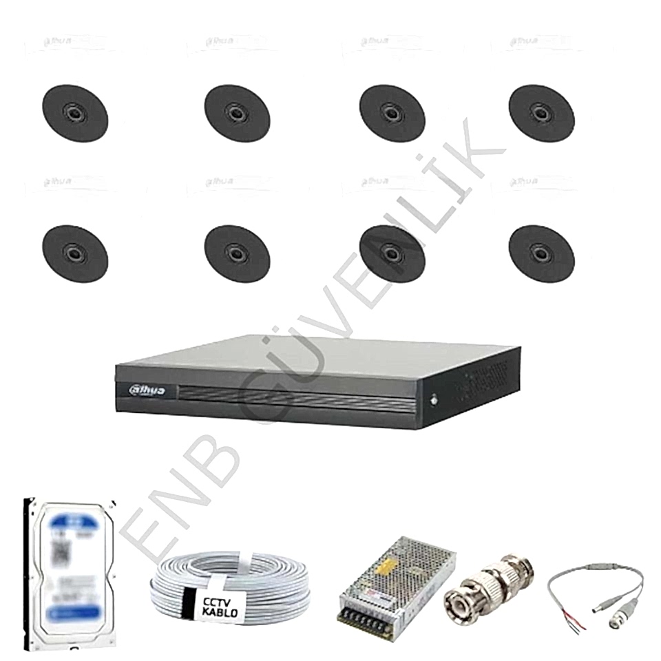 Dahua 8 Kameralı İç Ortam Güvenlik Kamera Seti
