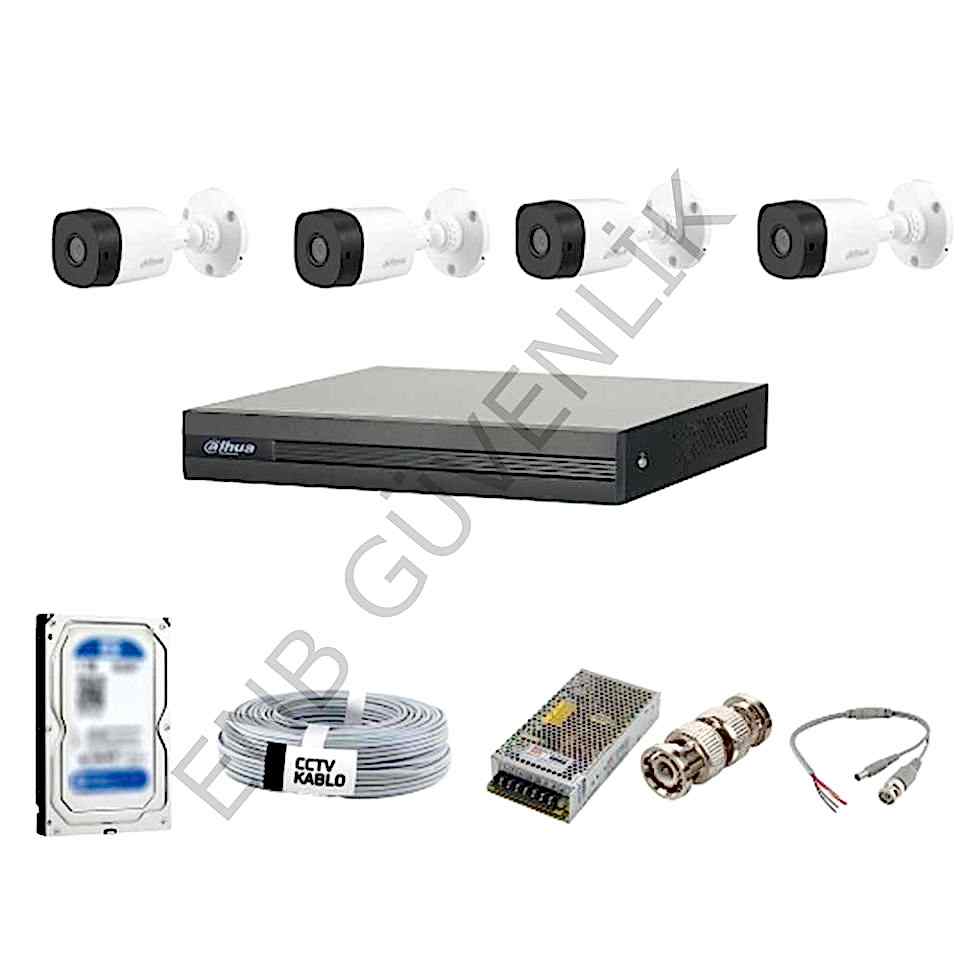 Dahua 4 Kameralı Dış Ortam Güvenlik Kamera Seti