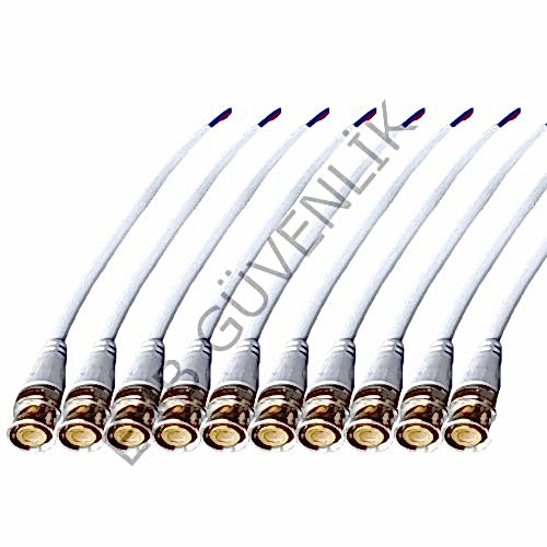 Hazır Kalın Kesit Kablolu Bnc Konnektör  CCTV Ahd Tvı Cvı 10 Adet