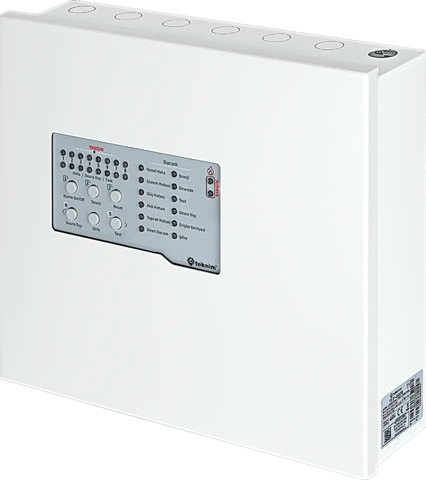 Teknim TFP-4408P 8 Bölgeli Konvansiyonel Yangın Alarm Paneli METAL Kasa