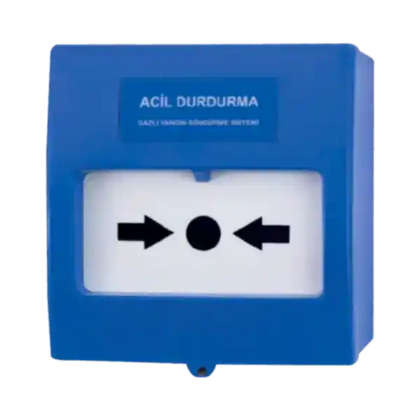 Teknim TFB-3165B Acil Durdurma Butonu, Gazlı Yangın Söndürme Sistemleri İçin, Mavi