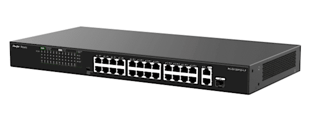 RUIJIE REYEE RG-ES126FGS-LP 24 PORT 10/100 POE +2 PORT UPLINK +1 SFP 180 WATT YONETILEMEZ RACK MOUNT SWITCH