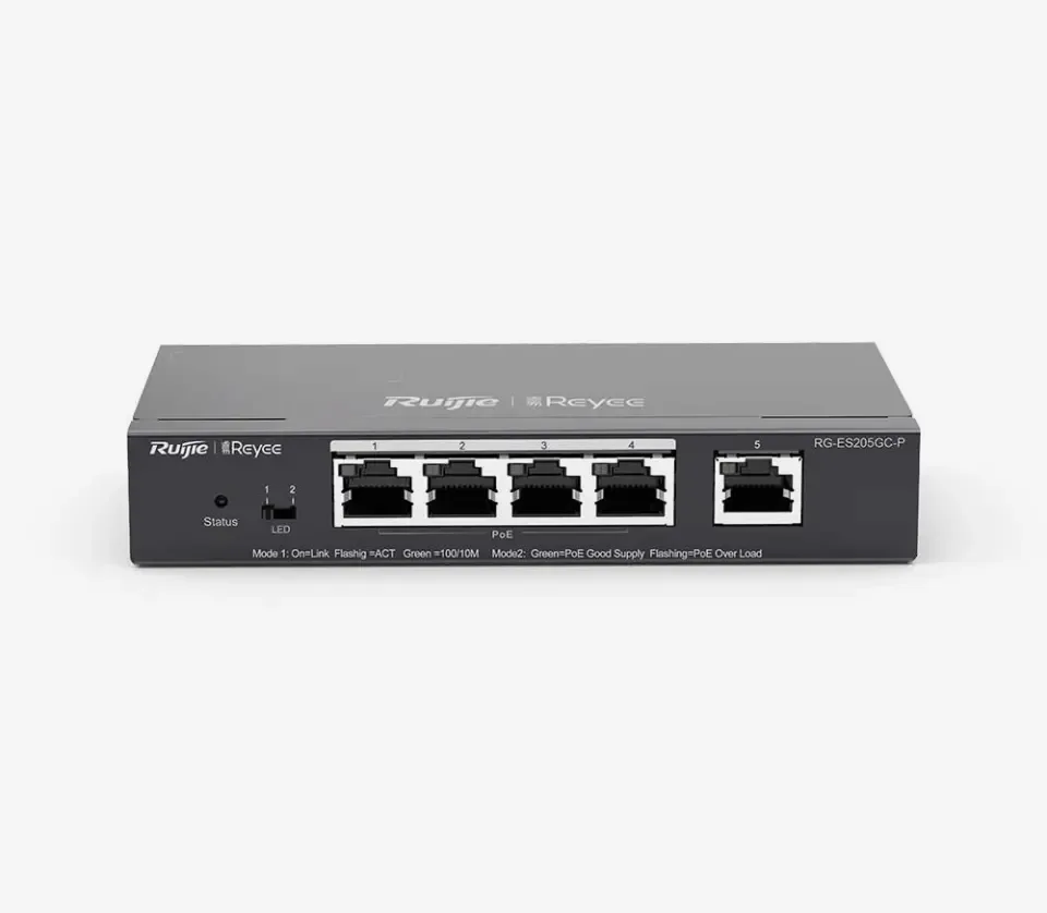 Reyee RG-ES205GC-P 5 Port Poe Gigabit Yönetilebilir Switch