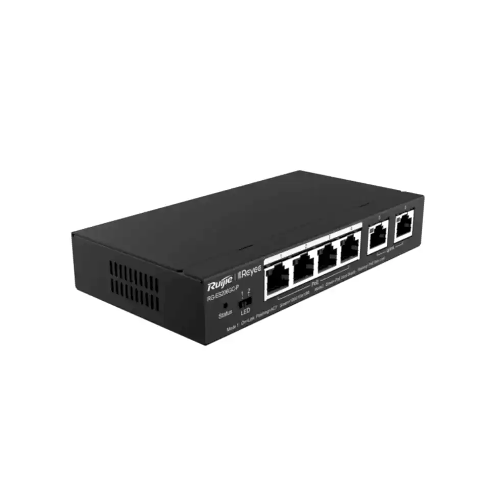 Ruijie Reyee RG-ES206GC-P 6 Portlu 4 Port Poe(54w)Gigabit Yönetilebilir Switch