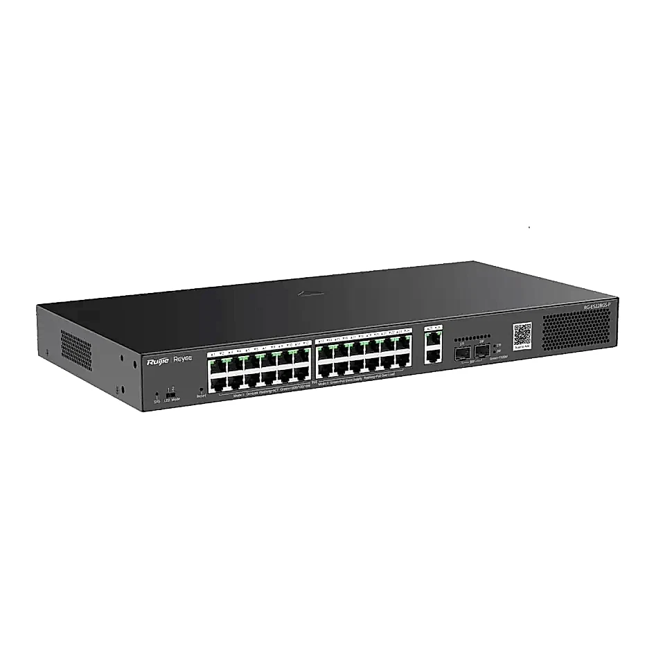 Ruijie Reyee RG-ES228GS-P 28 Port 370 W 2xSfp 2xRj45 Uplink Yönetilebilir Gigabit PoE Switch