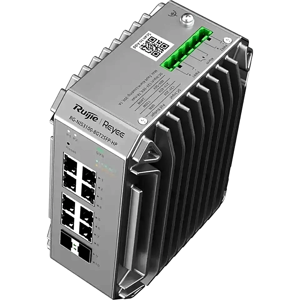 Ruijie Reyee RG-NIS3100-8GT2SFP-HP 8 Port Poe 2xSfp Gigabit Yönetilebilir Endüstriyel PoE Switch