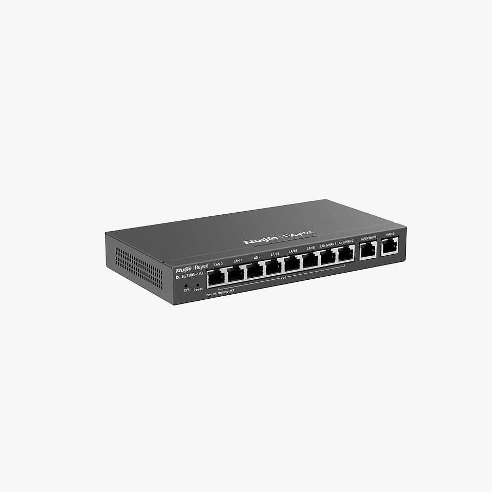 Ruijie Reyee RG-EG210G-P-V3 10 Portlu Web Yönetilebilir 500 Mbps 8 PoE Port Gateway Router
