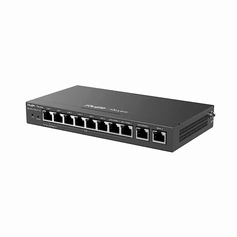 Ruijie Reyee RG-EG210G-P-V3 10 Portlu Web Yönetilebilir 500 Mbps 8 PoE Port Gateway Router