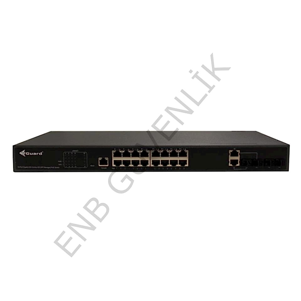 VGuard VG-SW2016PM-250 16 Port Poe 2 Port Uplink SFP Yönetilebilir PoE Switch