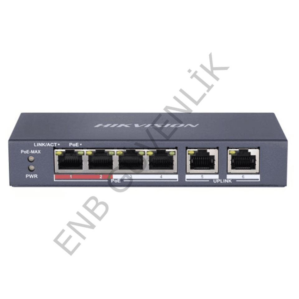 HIKVISION DS-3E0106P-E/M 4 Bağlantı Noktalı Hızlı Ethernet Yönetilmeyen POE