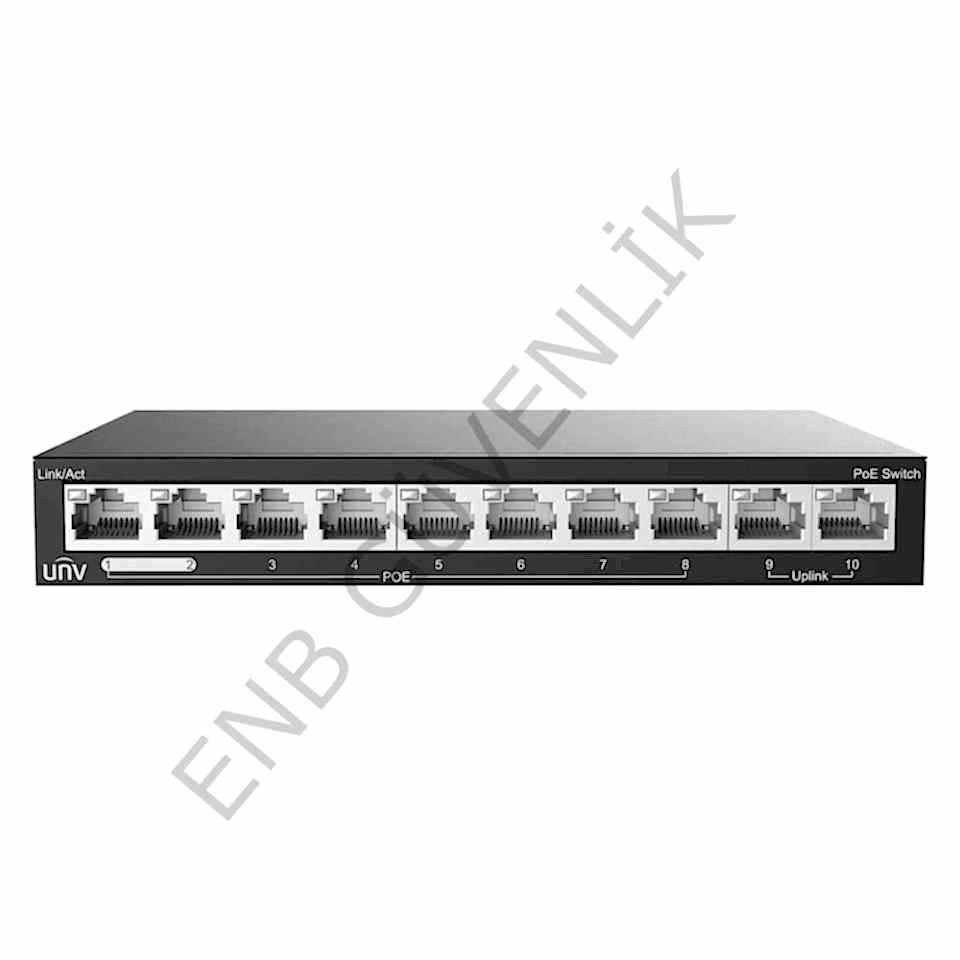 Uniview NSW2020-10T-POE-IN 8 Port 10/100 Poe + 2port 10/100 Ethernet Poe Yönetilemez Switch