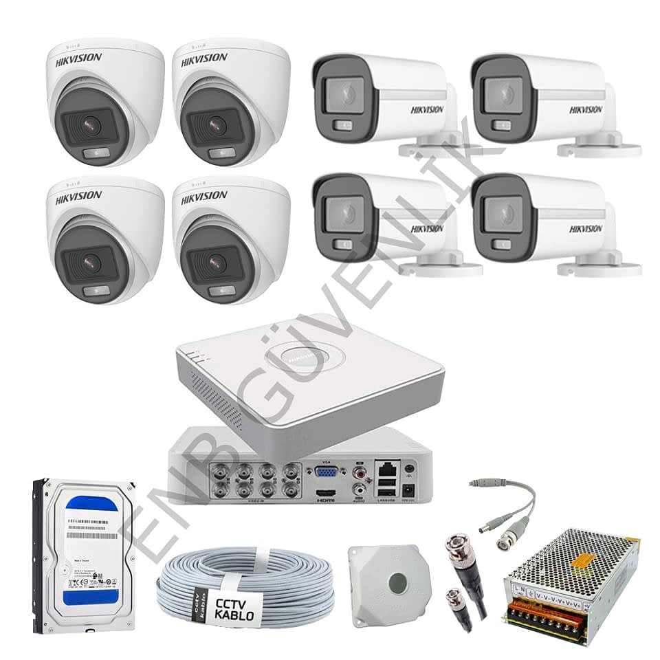 Hikvision 8 Kameralı Color İç - Dış Ortam Güvenlik Kamera Seti