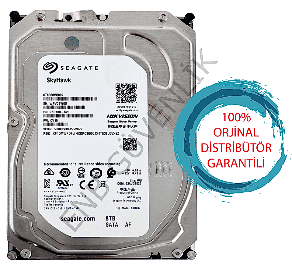 Seagate SkyHawk ST8000VX009 SATA 3.0 5400 RPM 3.5'' 8 TB Harddisk