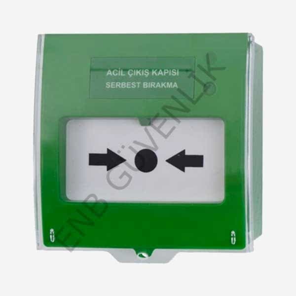 Teknim TFB-3165G Acil Çıkış Kapısı Serbest Bırakma Butonu, Yeşil