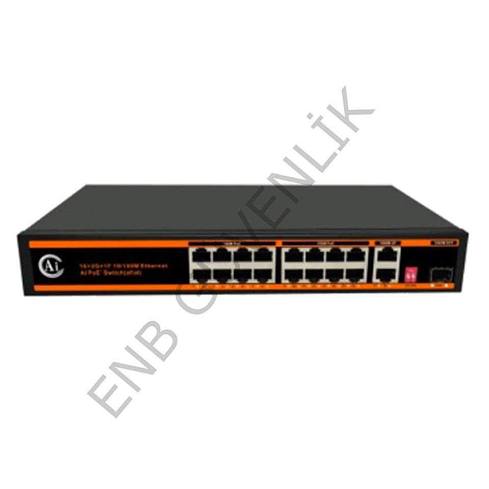 Novacom  NDHP1621AG 16 port+2 uplink+1 SFP 100/1000 POE Switch